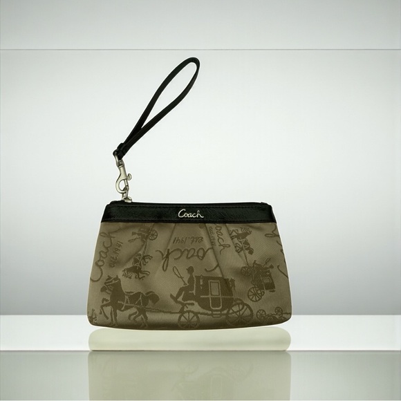 Coach Black and Tan Wristlet - Picture 1 of 9
